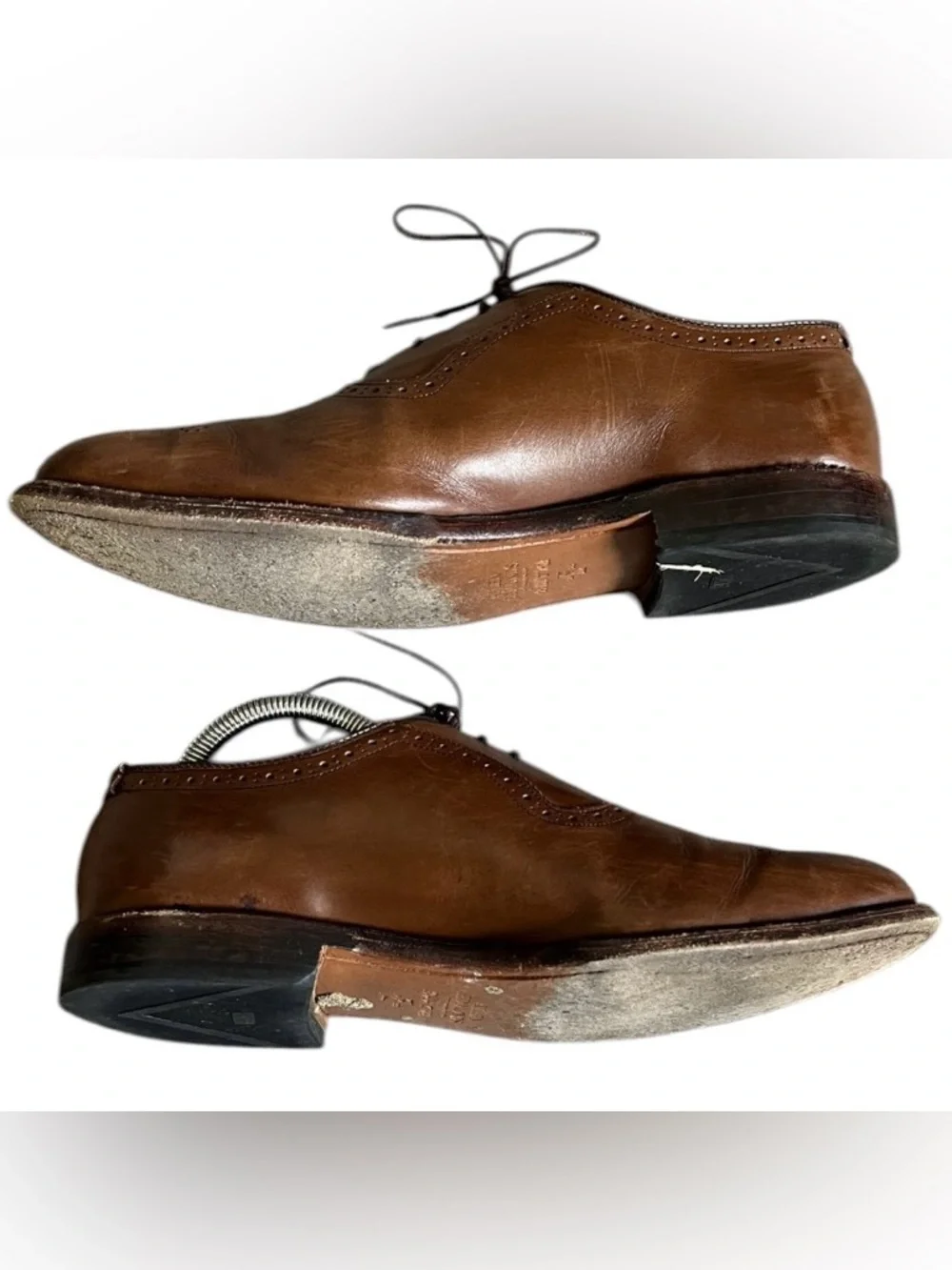 Allen‎ Edmonds Cornwallis Brogue Detailing Brown Leather Loafers Mens 9